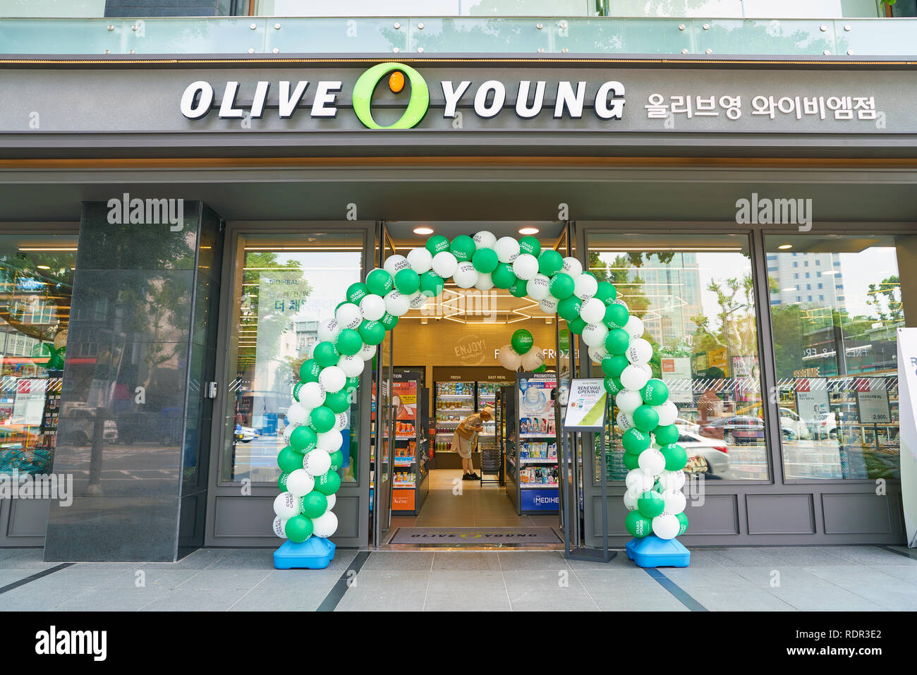 SEOUL, SOUTH KOREA CIRCA MAY, 2017 Olive Young store in Seoul Stock