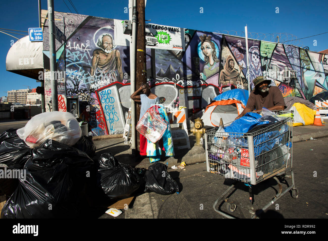 Christmas Los Angeles 2019 7th Street, Skid Row on Christmas Day 2019, Los Angeles Christmas Los Angeles 2019 7th Street, Skid Row on Christmas Day 2019, Los Angeles