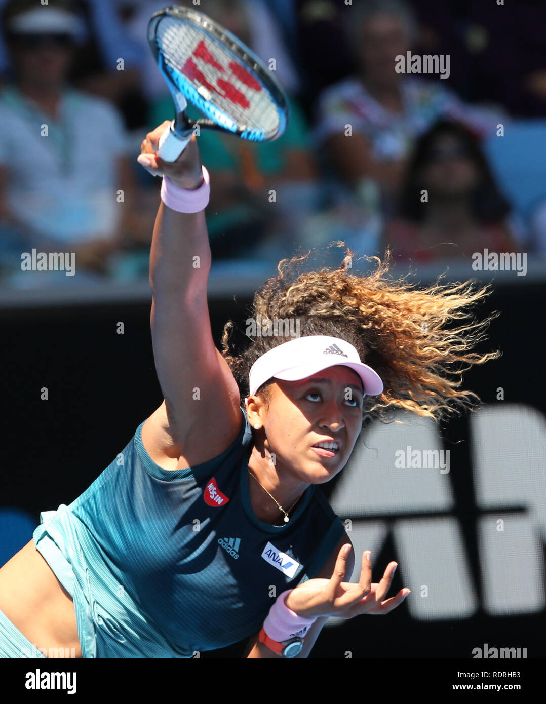møl Umeki folder Melbourne Park, Melbourne, Australia. 19th Jan, 2019. Australian Open  Tennis, day 6; Naomi Osaka of Japan