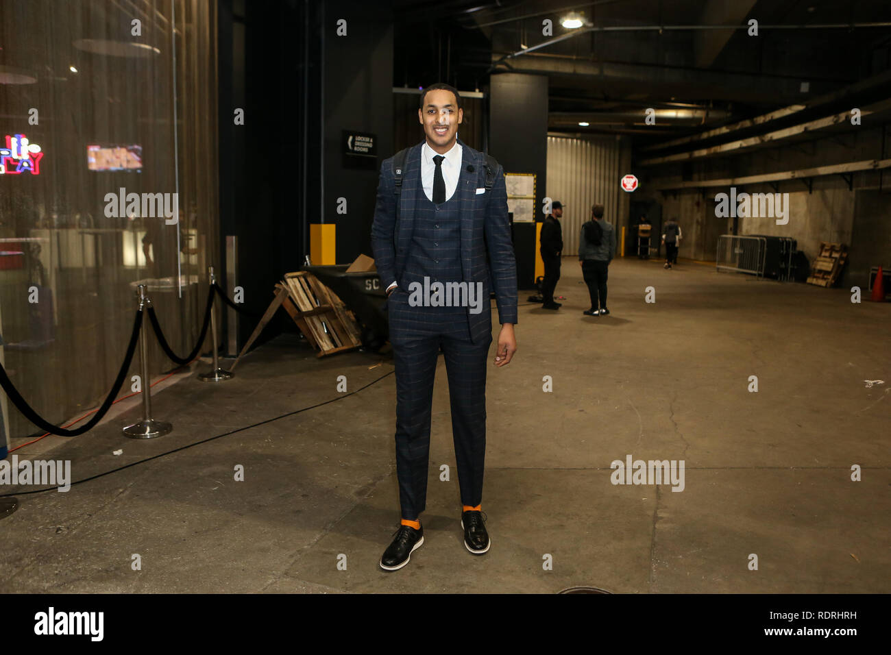 Los Angeles, CA, USA. 18th Jan, 2019. NBA Analyst Ryan Hollis before the Golden State Warriors vs Los Angeles Clippers at Staples Center on January 18, 2019. (Photo by Jevone Moore) Credit: csm/Alamy Live News Stock Photo