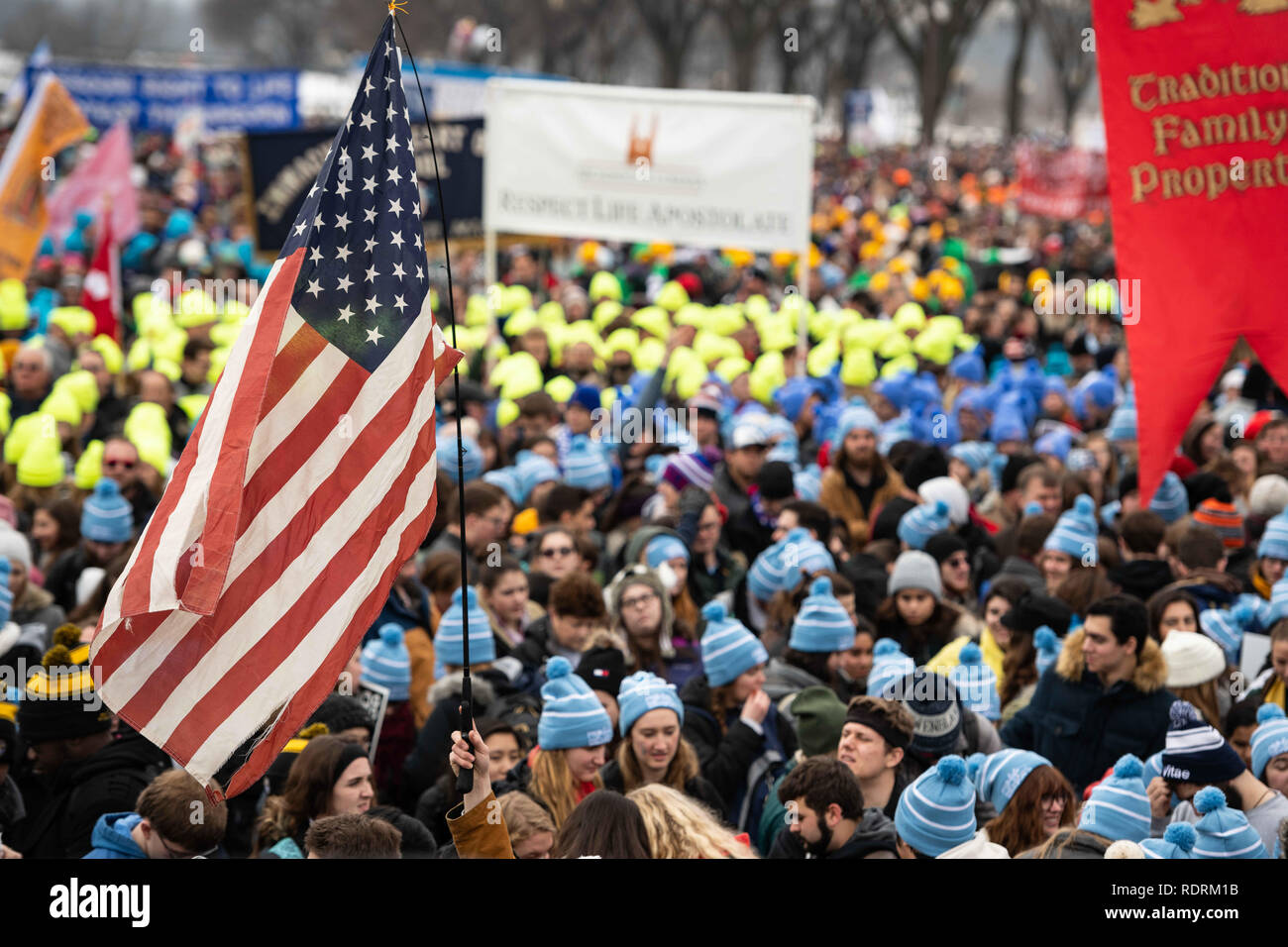 Washington Dc, Washinton DC, USA. 18th Jan, 2019. Thousands of Prolife advocates decended on the National Mall in Washington DC on Friday January 18th to March and have their voices heard. Credit: Tyler Tomasello/ZUMA Wire/Alamy Live News Stock Photo