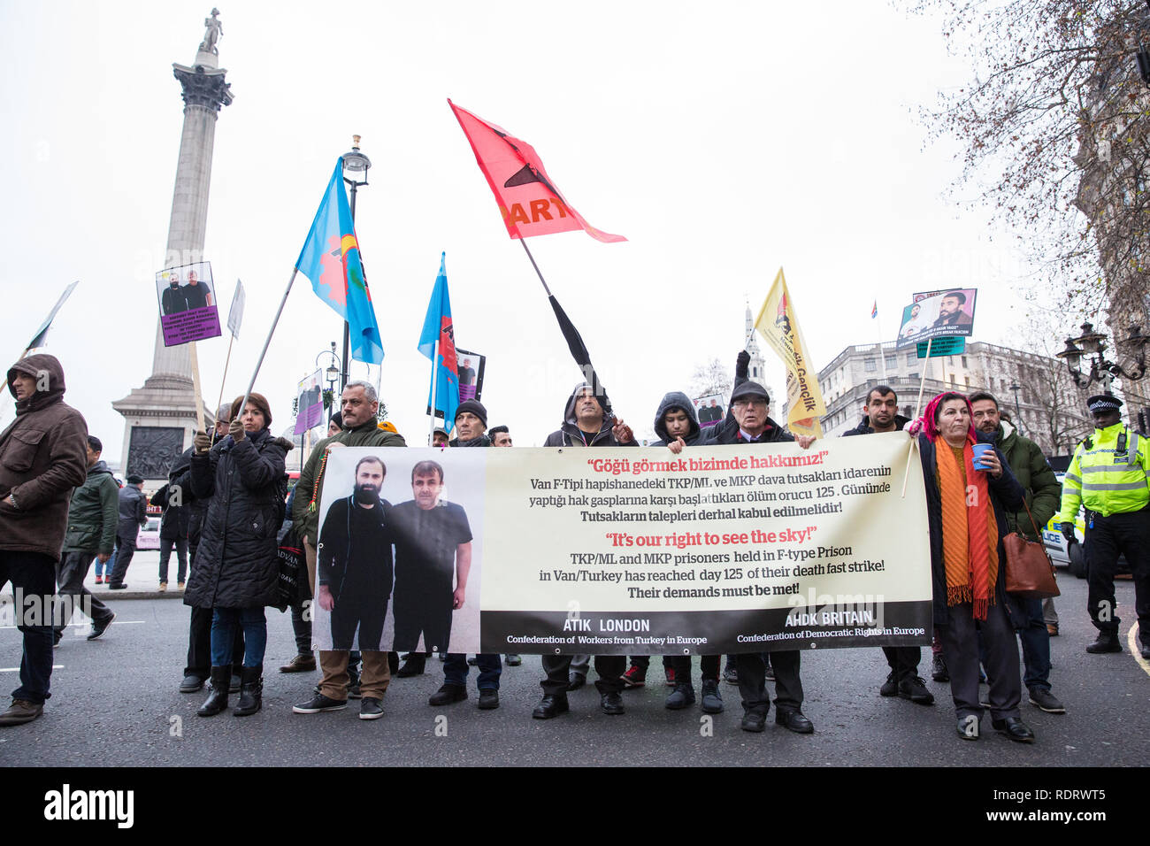 London, UK. 19th January, 2019. Members of the Kurdish community march ...