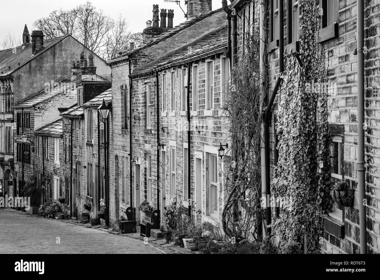 Main Street in the village of Haworth, near Keighley and Bradford, West