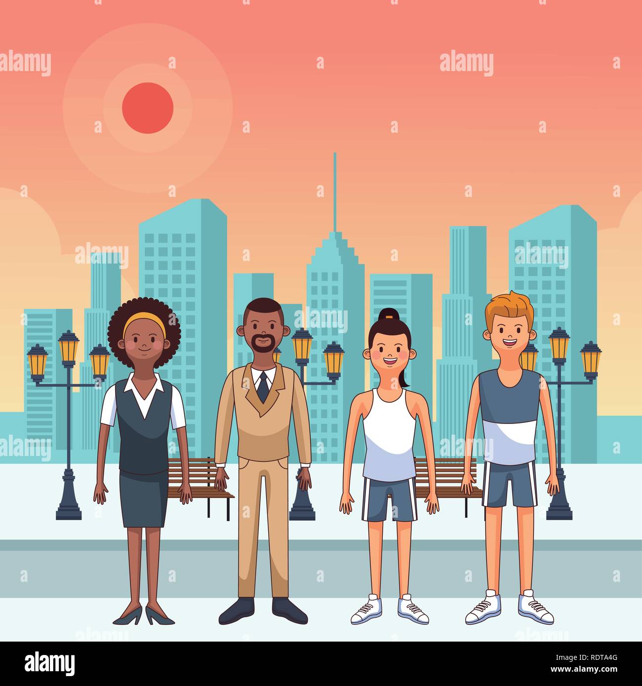 group of friends cartoon Stock Vector Image & Art - Alamy