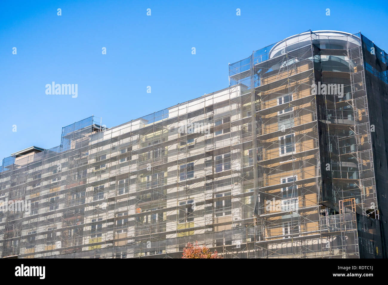 New and modern, multilevel apartment complexes are being built in Sunnyvale, San Francisco bay area, California Stock Photo