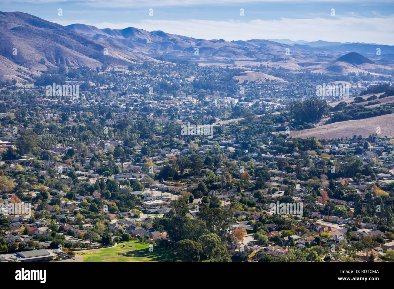 View towards downtown San Luis Obispo, California Stock Photo