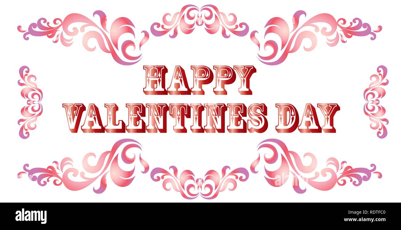 Vector Illustration Happy Valentines Day Valentines Banner With