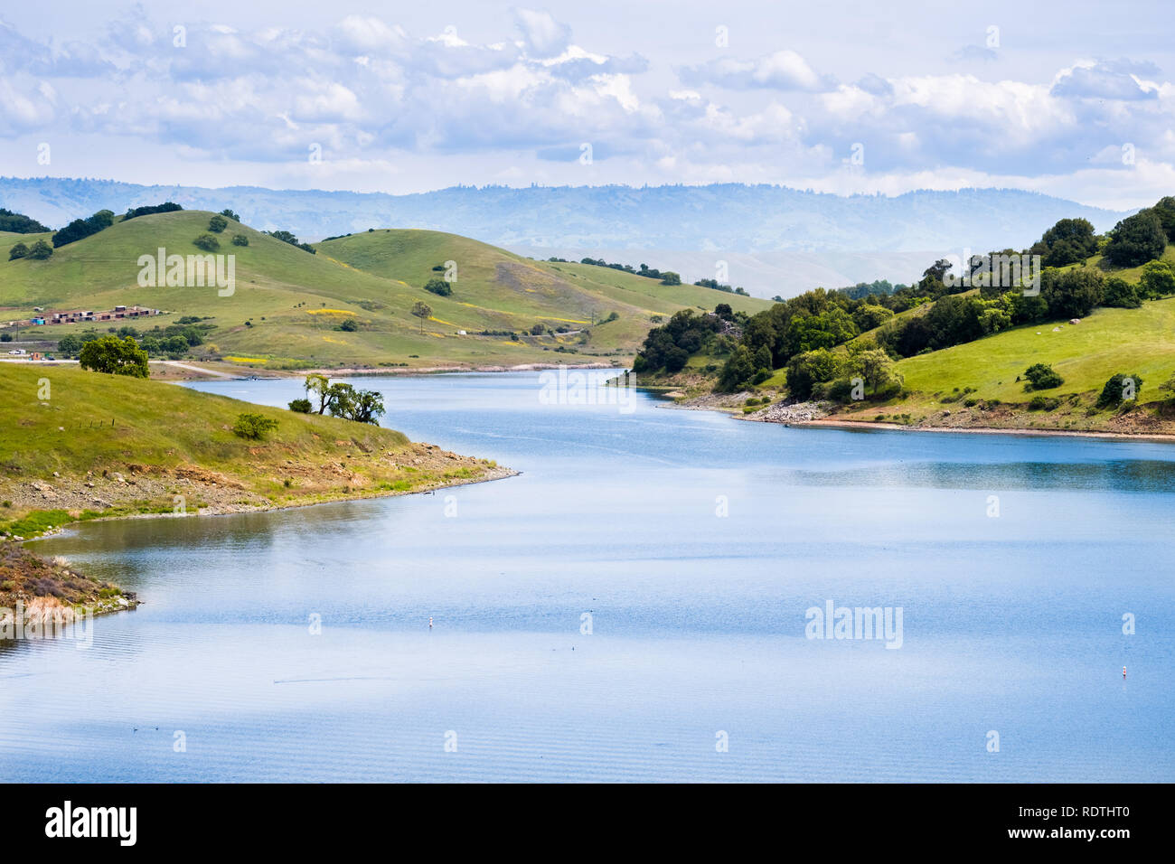 Sunny day at Calero reservoir, Calero county park, Santa Clara county, south San Francisco bay area, California Stock Photo