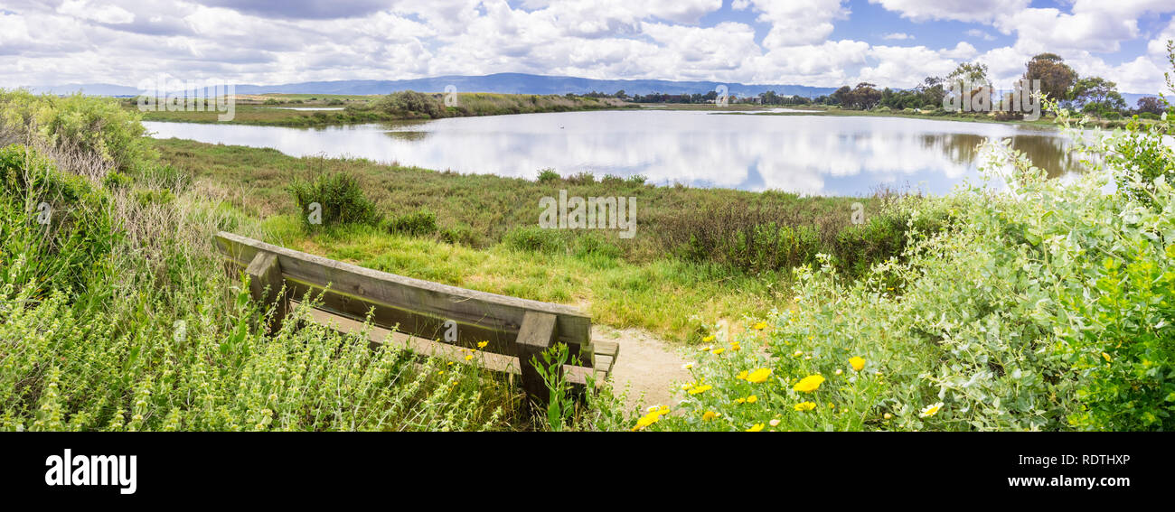 Landscape in Palo Alto Baylands Park, south San Francisco bay area, California Stock Photo