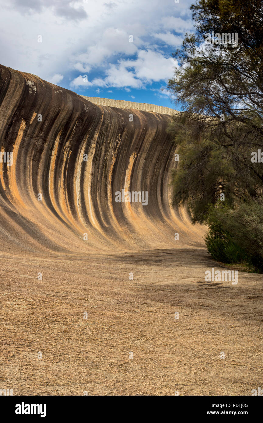 Wave Rock near Hyden in Western Australia. Stock Photo