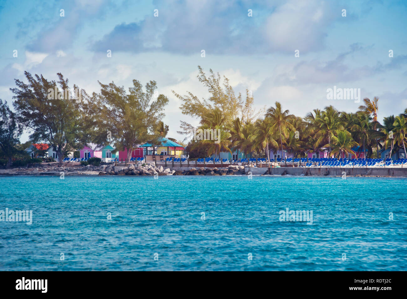 Seaside view of Princess Cays ,part of Eleuthera island in Bahamas. Stock Photo