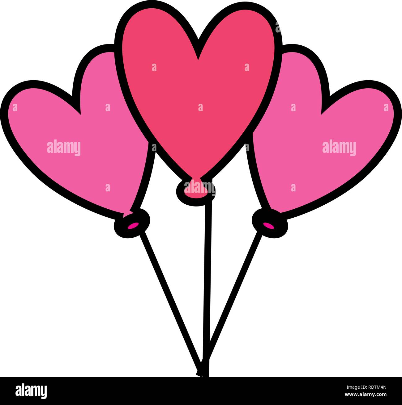 balloons helium in shape heart vector illustration design Stock Vector ...