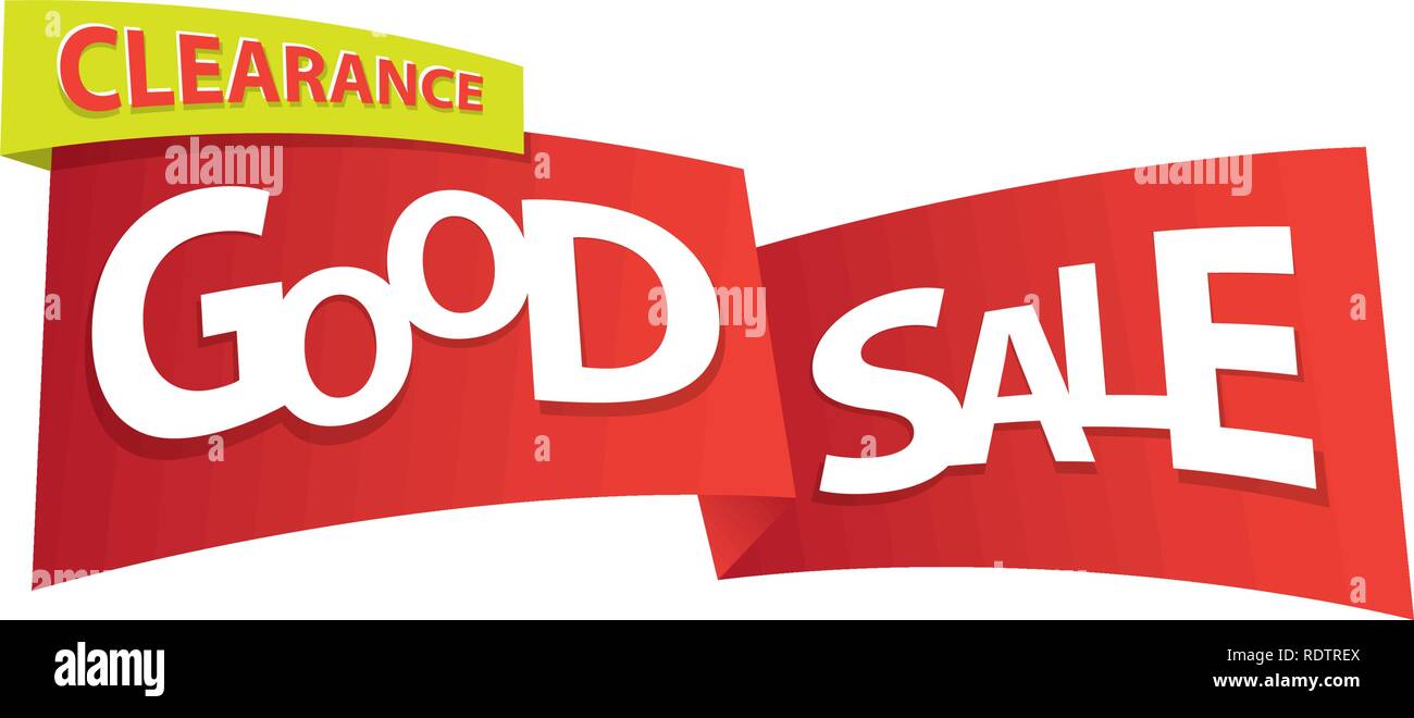 Good Sale ribbon tag heading design for banner or poster. Sale and Discounts Concept. Vector