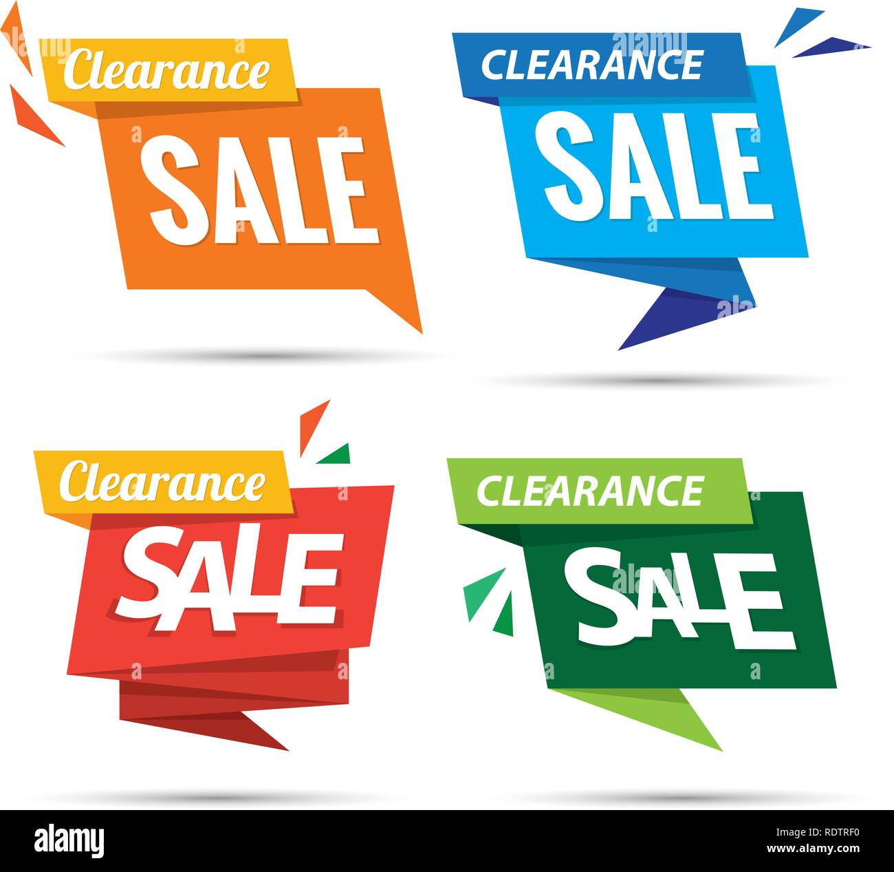 Clearance Sale Many Color 4 Tag Heading Design For Banner Or Poster Sale And Discounts Concept Vector Illustration Stock Vector Image Art Alamy