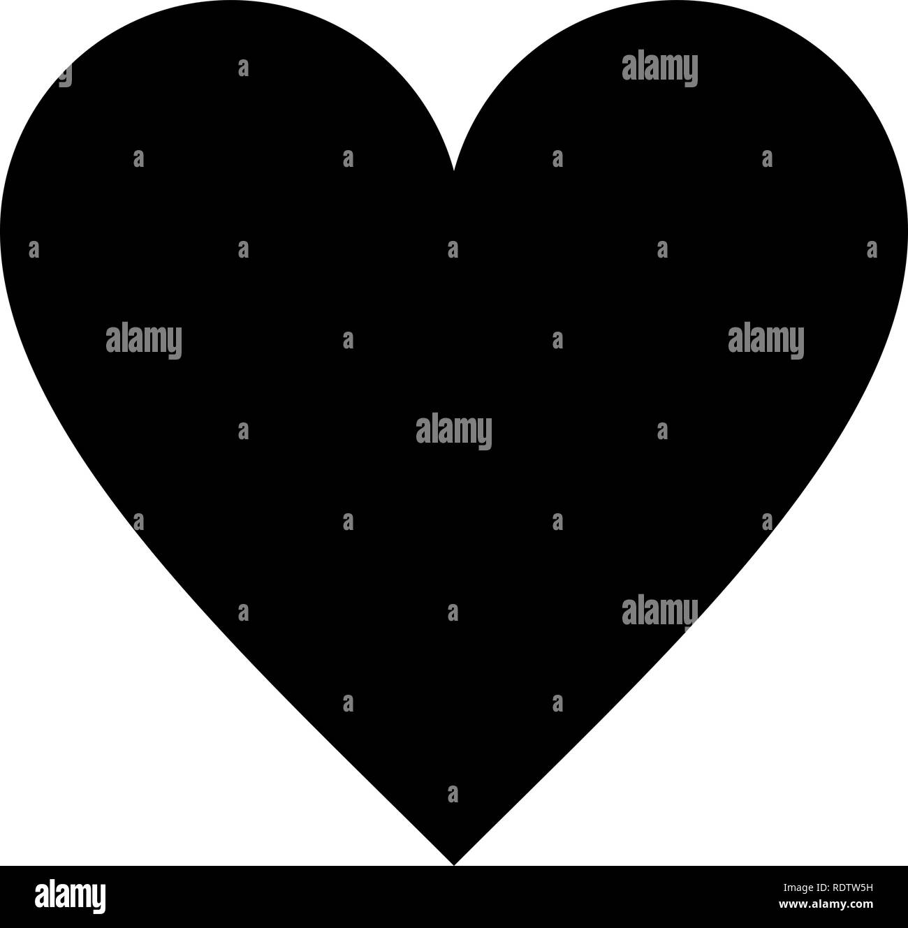 Heart symbol icon - black simple, isolated - vector illustration Stock ...