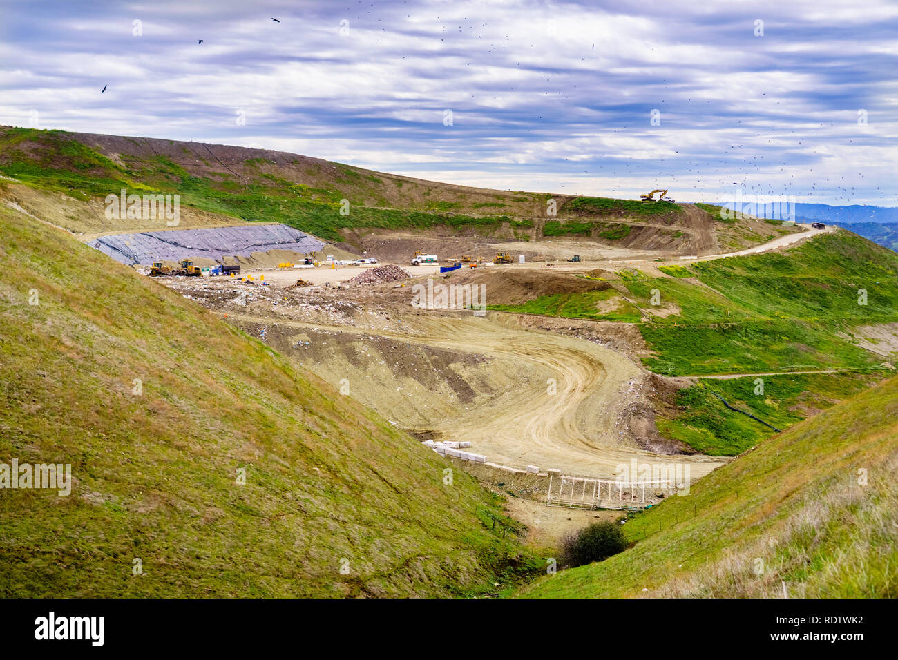Landfill in south San Francisco bay area, San Jose, California Stock