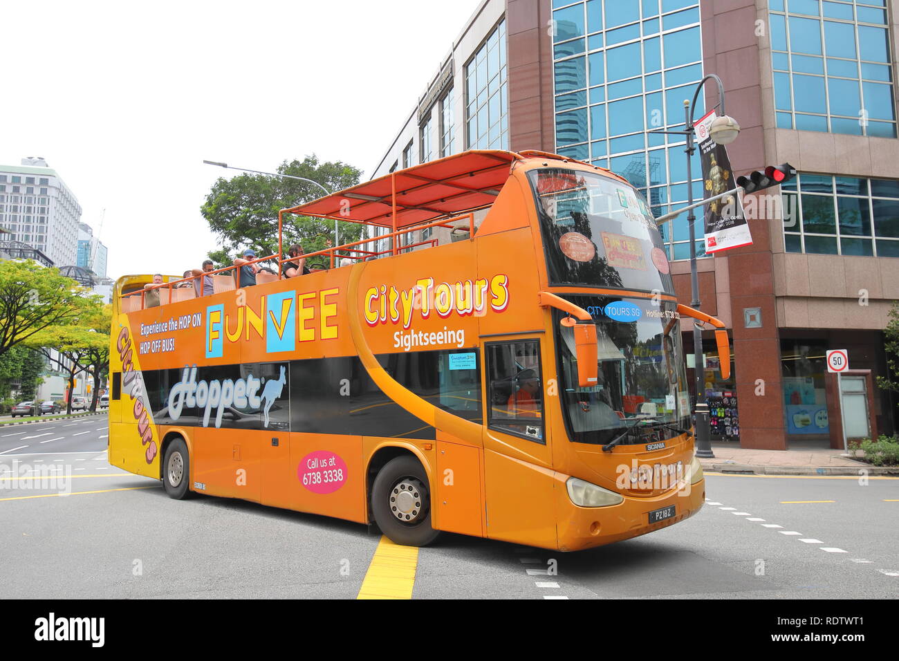People travel by Tourist bus in Singapore Stock Photo Alamy