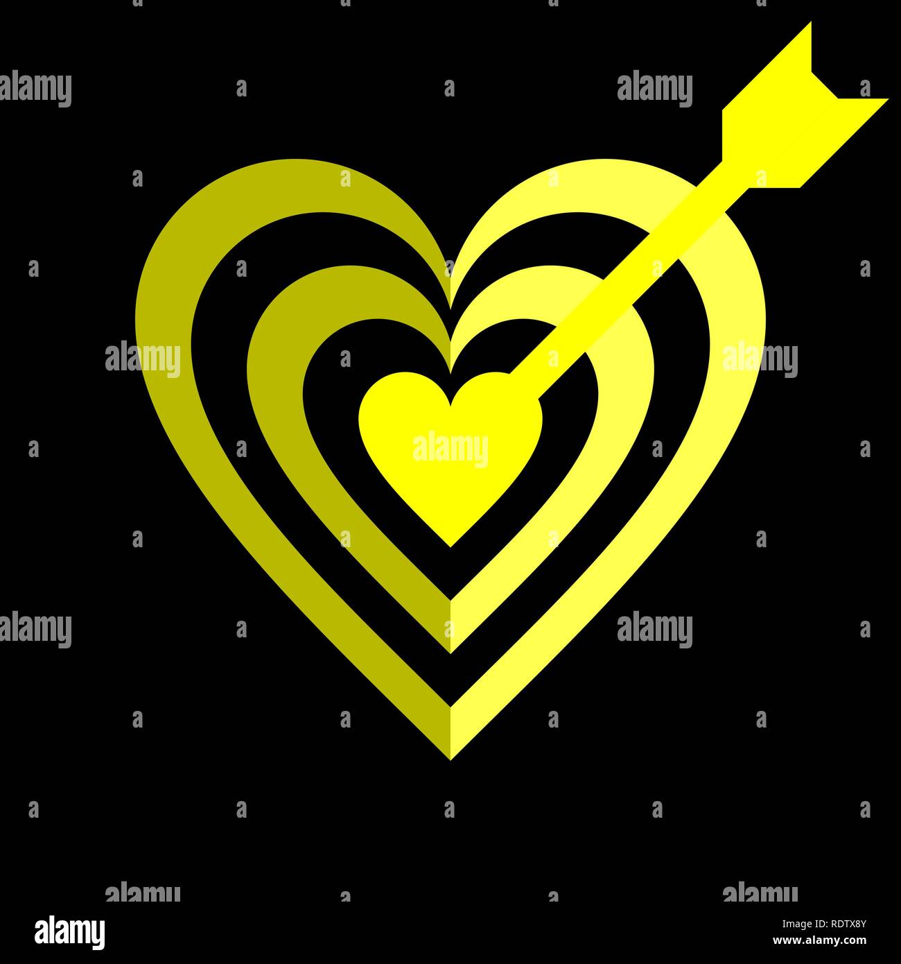 Curved yellow arrow Stock Vector Images - Alamy