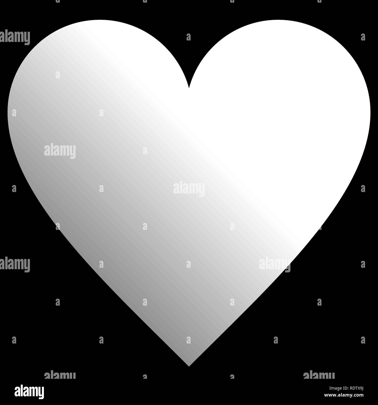 Heart symbol icon - white gradient, isolated - vector illustration Stock Vector