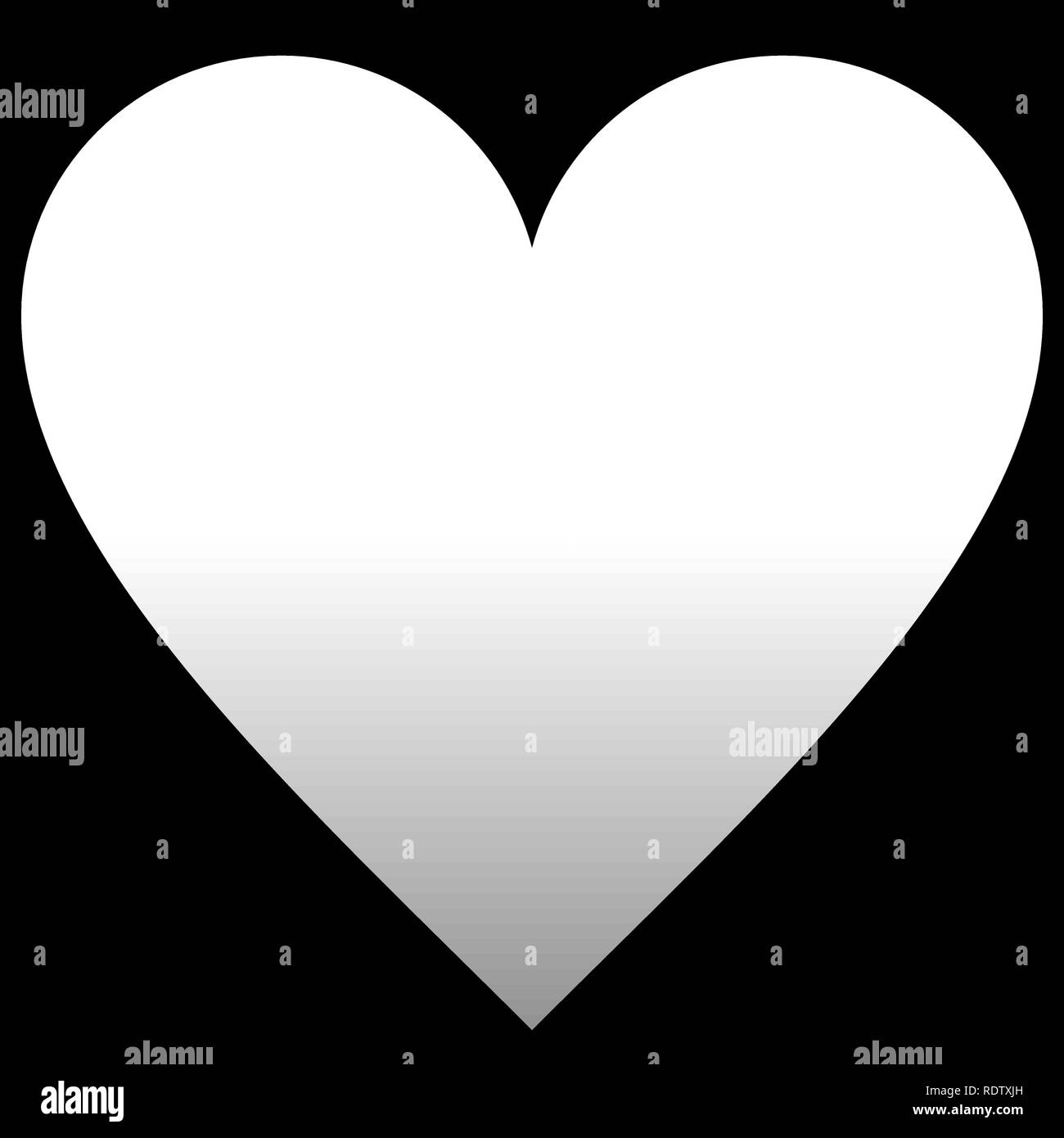Heart symbol icon - white gradient, isolated - vector illustration Stock Vector
