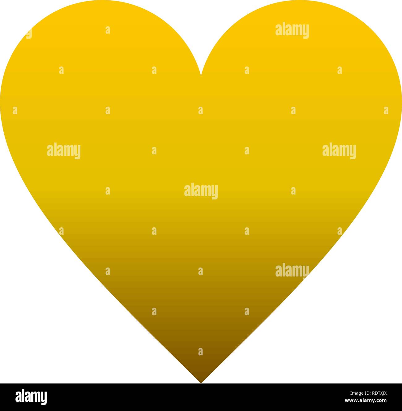 Heart symbol icon - golden gradient, isolated - vector illustration ...