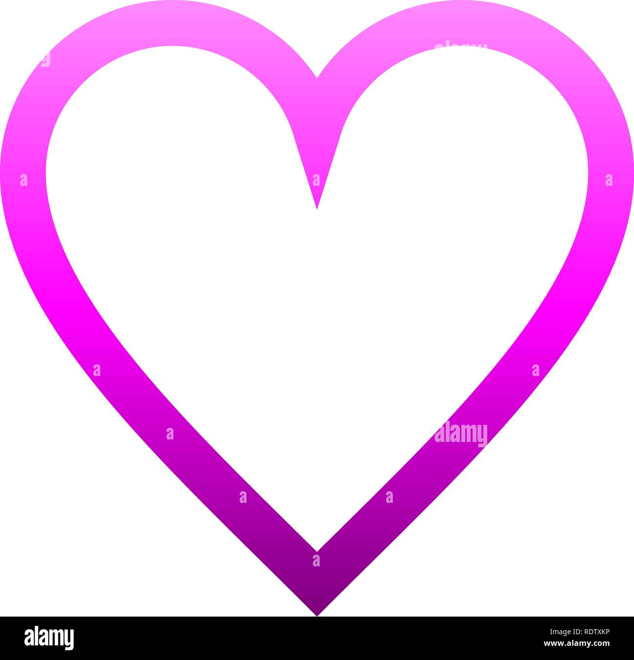 Heart symbol icon - purple outlined gradient, isolated - vector ...
