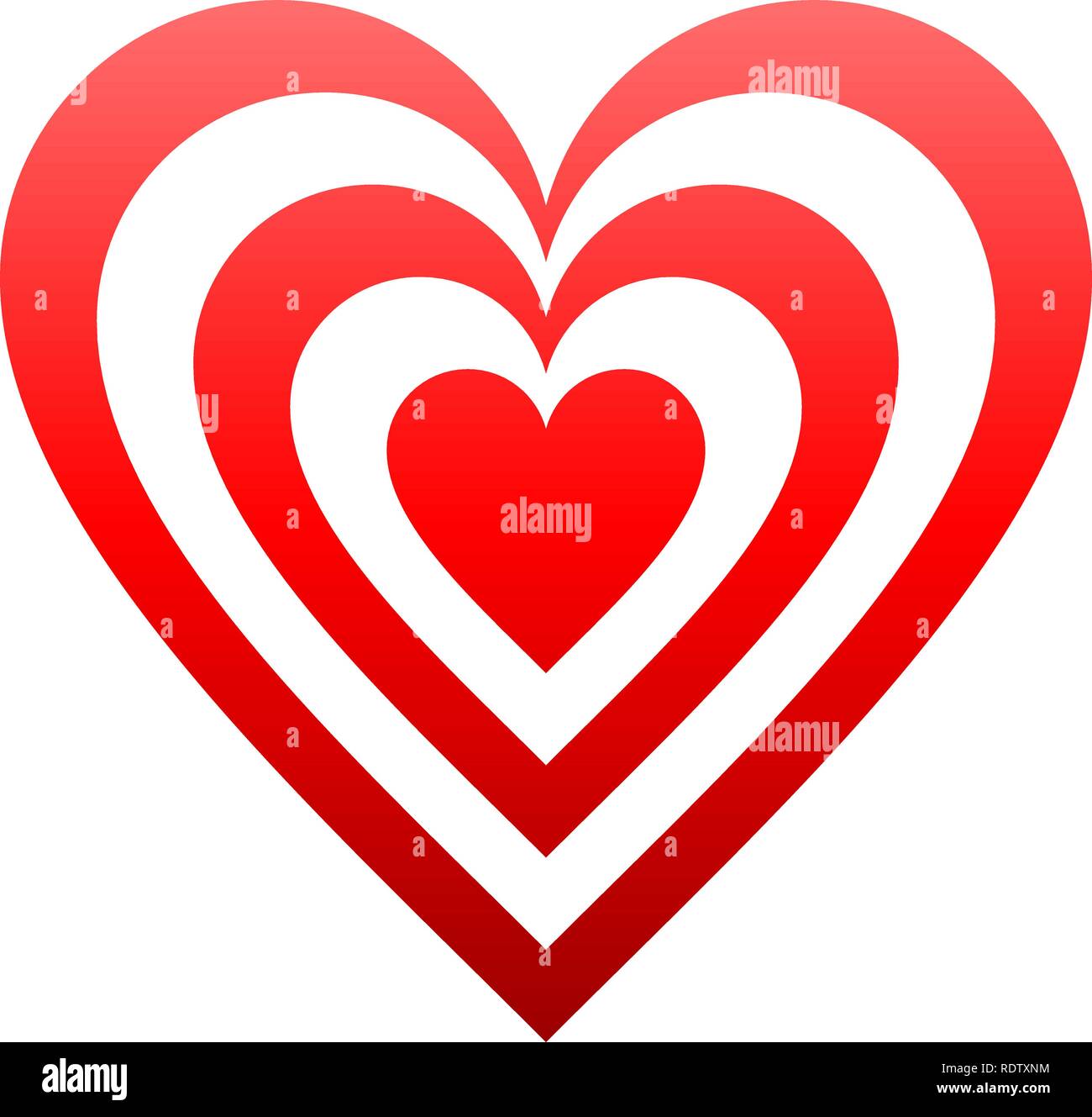 Heart target symbol icon - red gradient, isolated - vector illustration ...