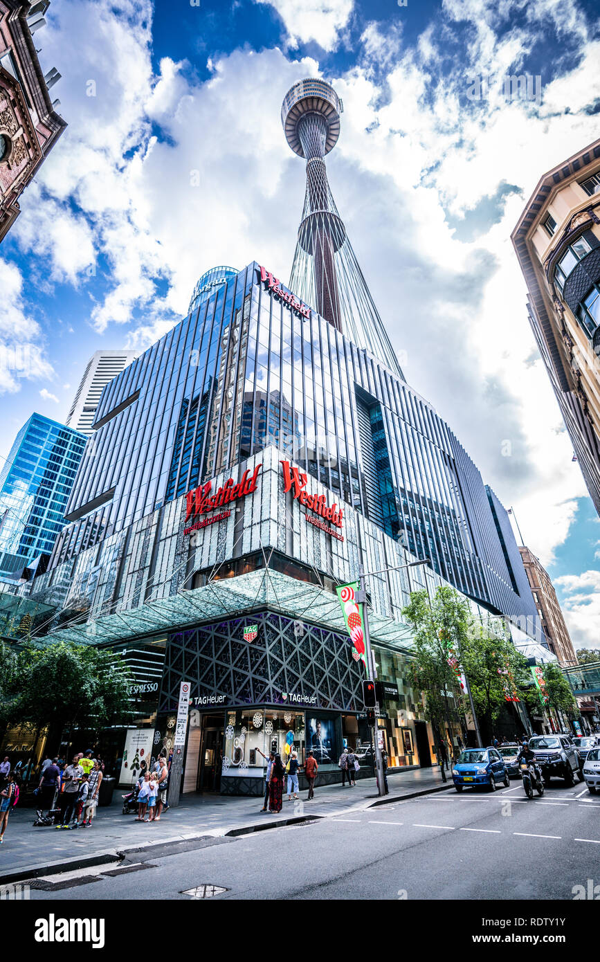 23th December 2018, Sydney NSW Australia vertical lowangle street view in Sydney CBD with