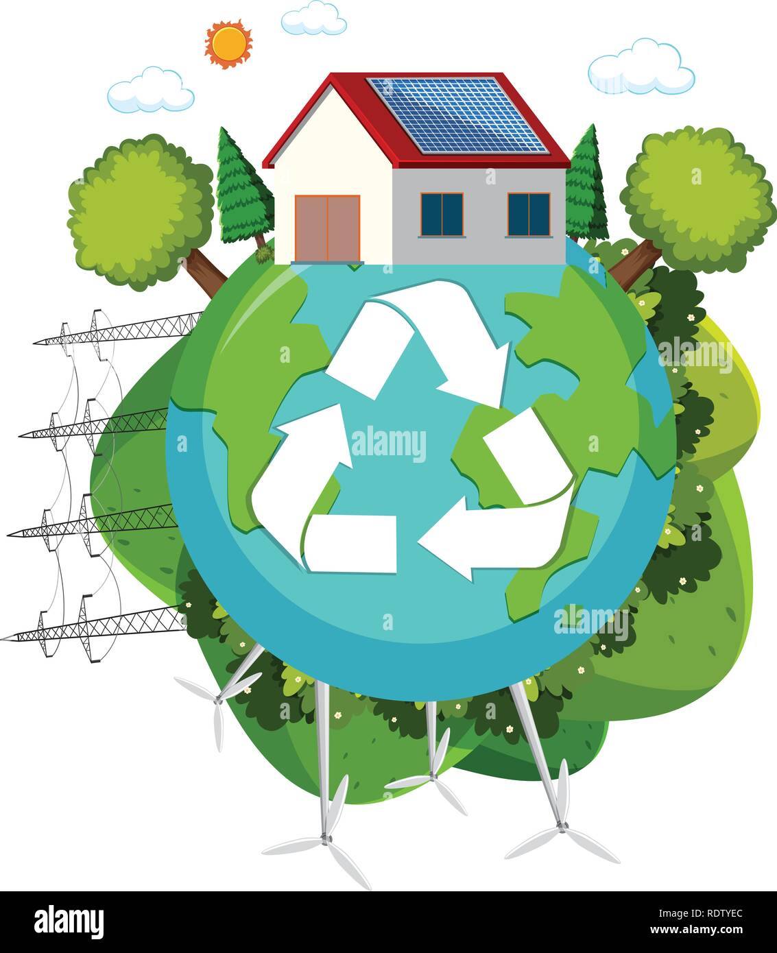 Green energy recycle logo illustration Stock Vector Image & Art Alamy