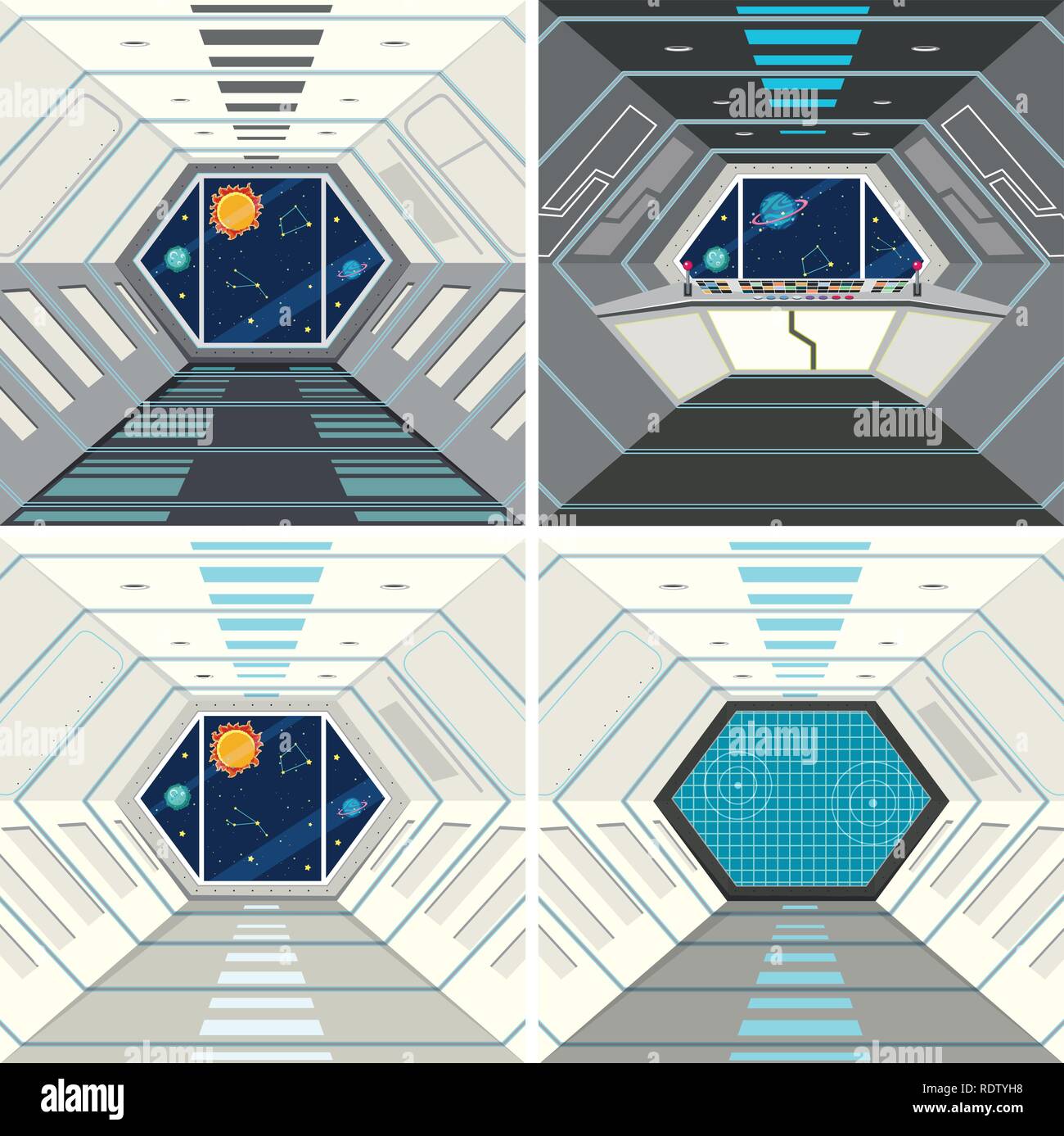 Space Machine Inner Side Picture Inside of the spacecraft background illustration Stock Vector Image ...