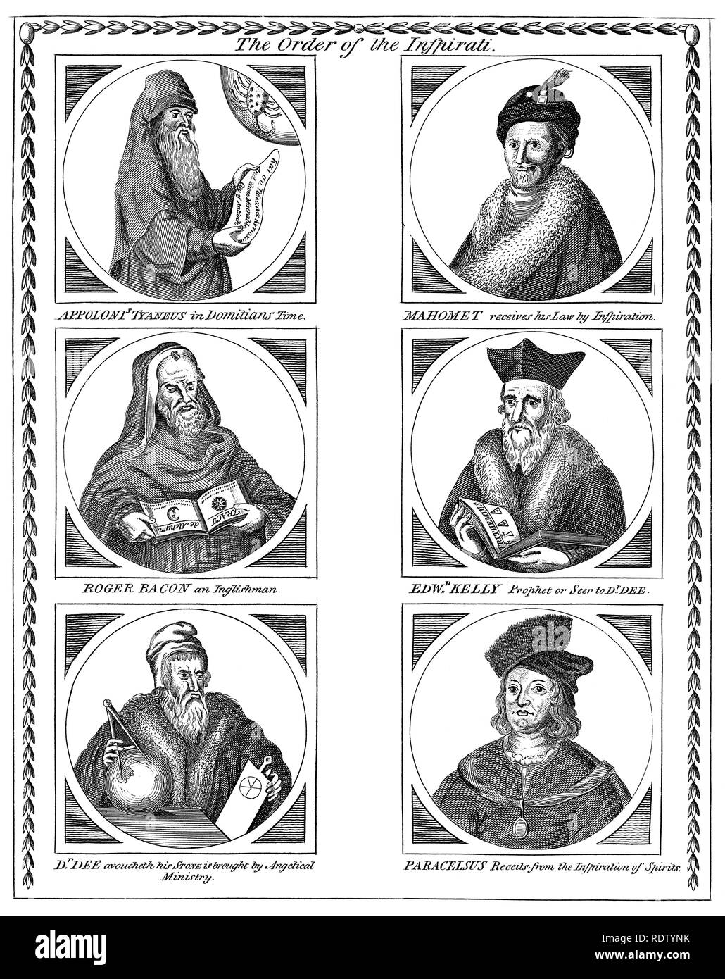 The Order of the Inspirati - this was a society of Sixteenth Century European men who studied esoteric or occult literature Stock Photo