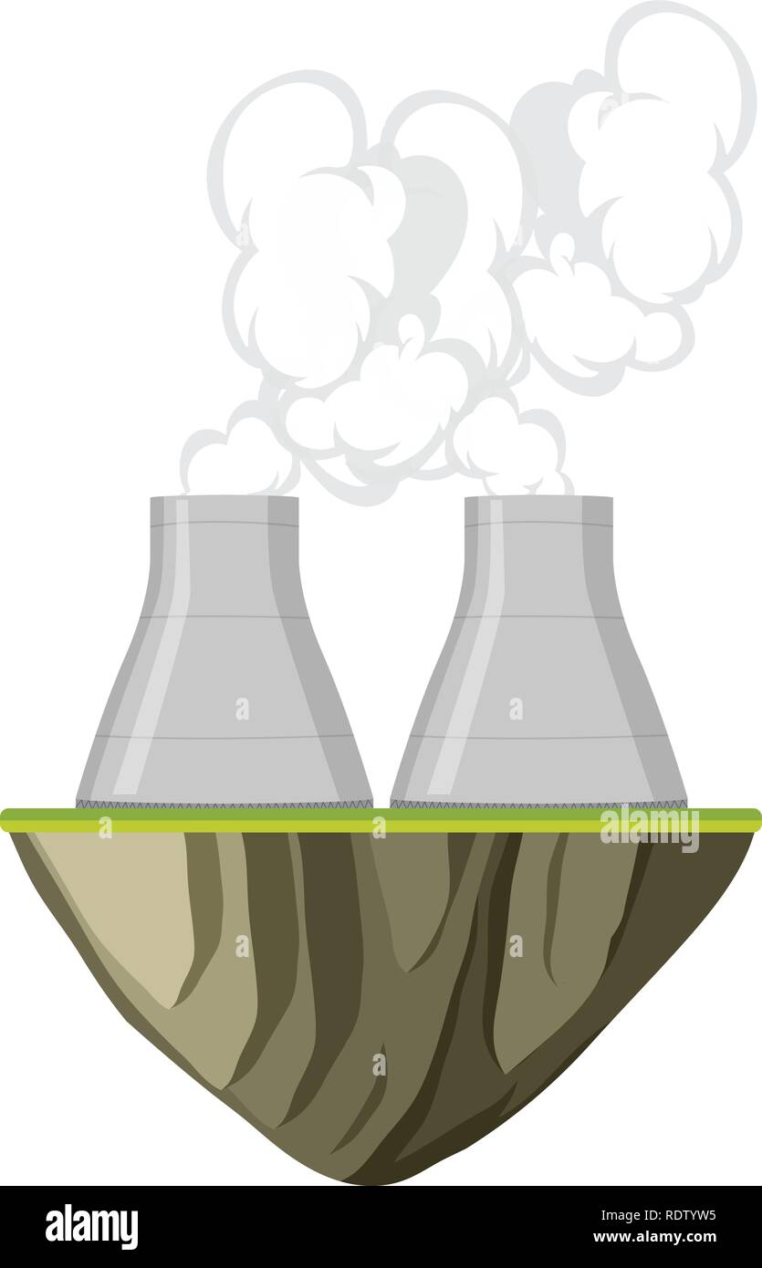 An isolated nuclear power plant illustration Stock Vector