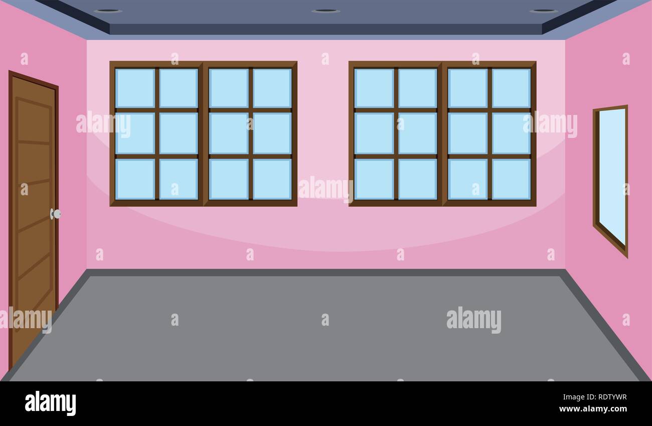Empty inside pink room illustration Stock Vector Image & Art - Alamy