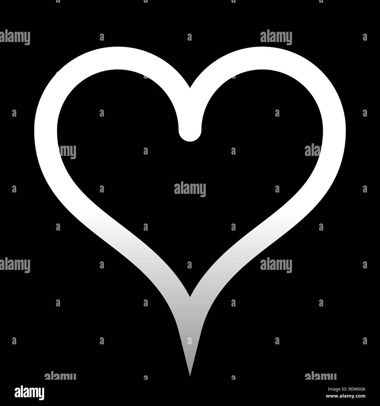 Heart symbol icon - white outlined gradient, isolated - vector ...
