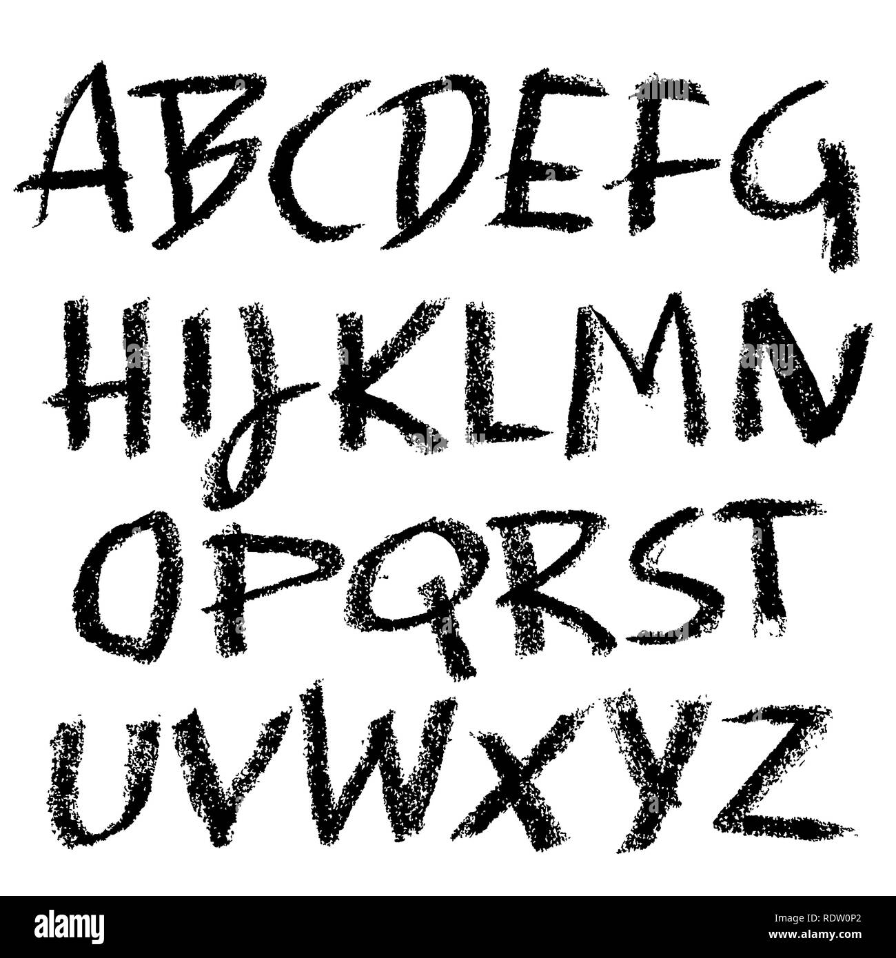 Chalk textured font. Grunge script on chalkboard. Vector calligraphy