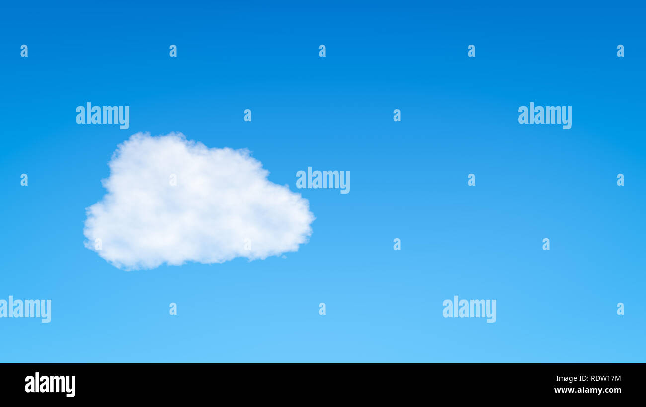 Single Cloud in the Blue Sky with Copyspace Stock Photo