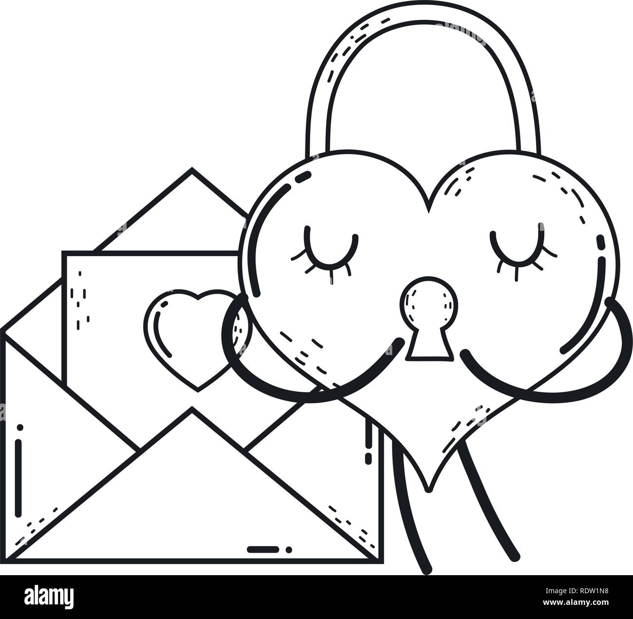 padlock with heart love icon Stock Vector Image & Art - Alamy