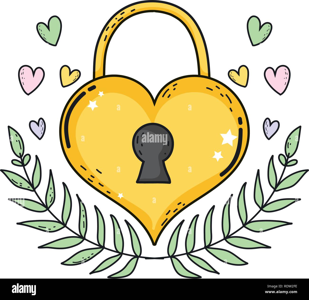 padlock with heart love icon Stock Vector Image & Art - Alamy