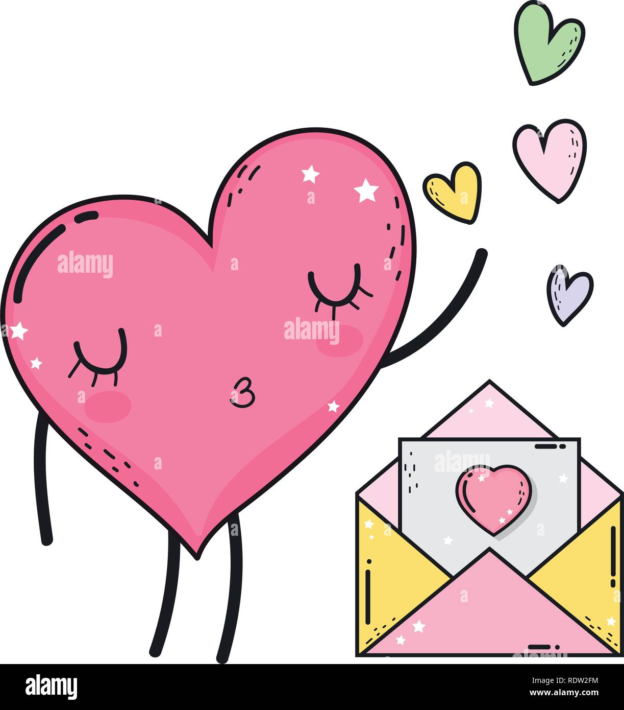 heart love kawaii character Stock Vector Image & Art - Alamy