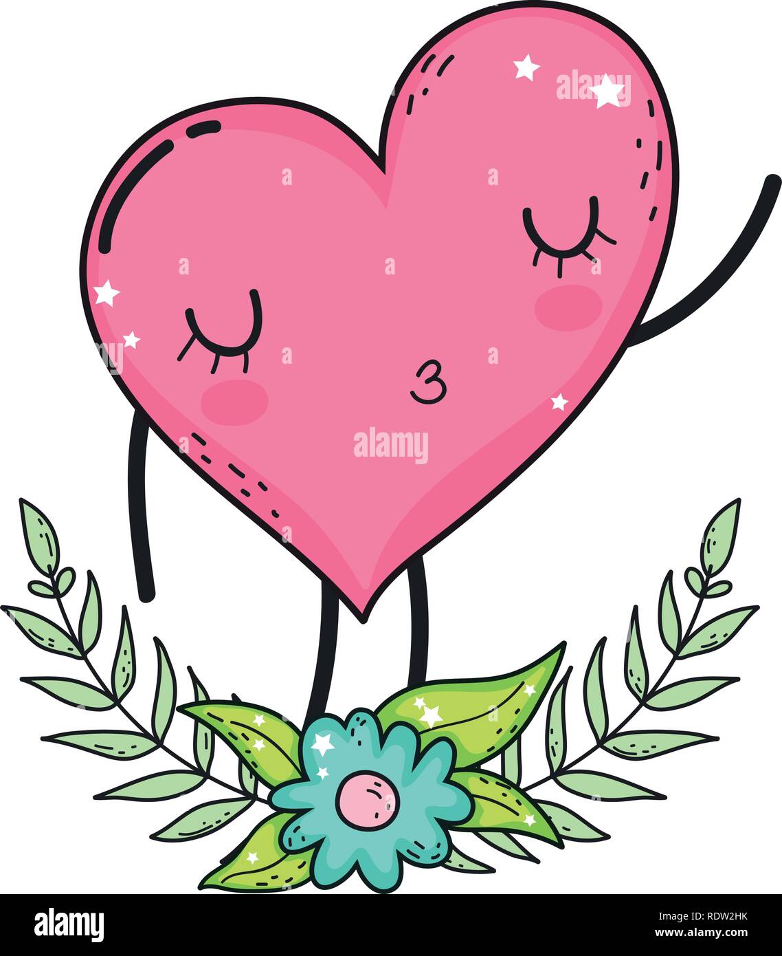 heart love kawaii character Stock Vector Image & Art - Alamy
