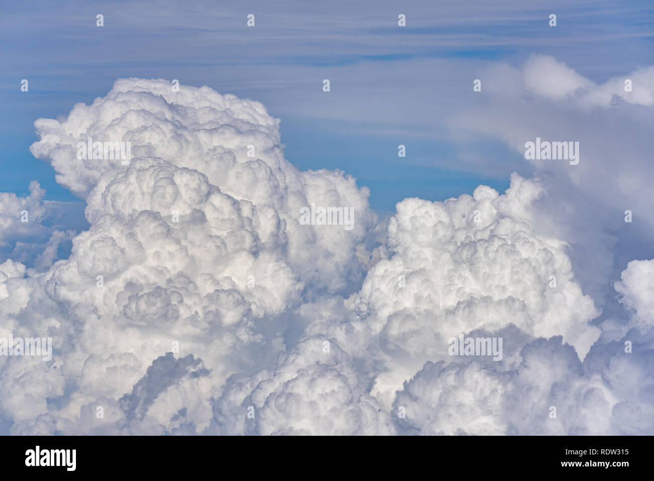Aerial view of blue sky with clouds from jet flight Stock Photo - Alamy