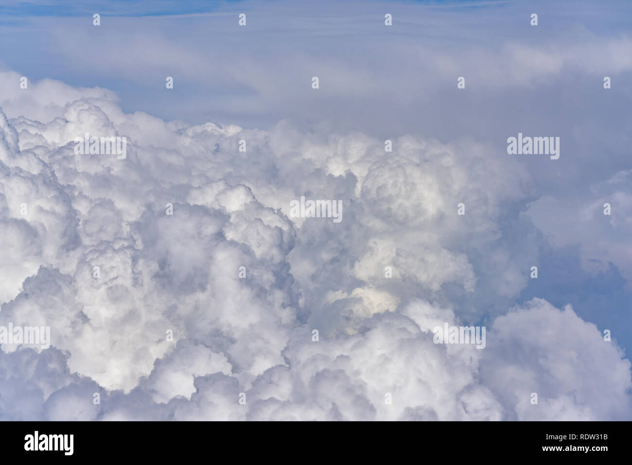 Aerial view of blue sky with clouds from jet flight Stock Photo - Alamy