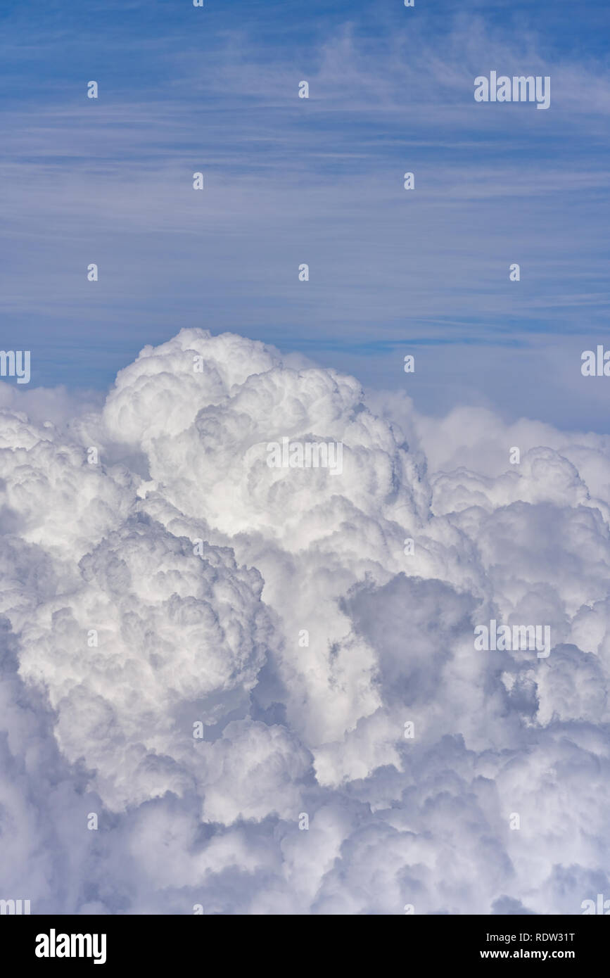Aerial view of blue sky with clouds from jet flight Stock Photo - Alamy