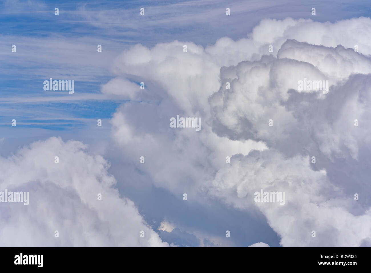 Aerial view of blue sky with clouds from jet flight Stock Photo - Alamy