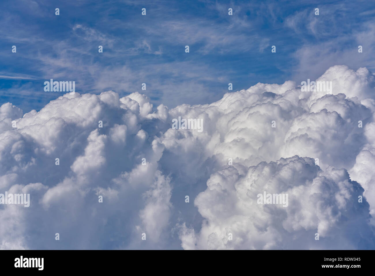 Aerial view of blue sky with clouds from jet flight Stock Photo - Alamy