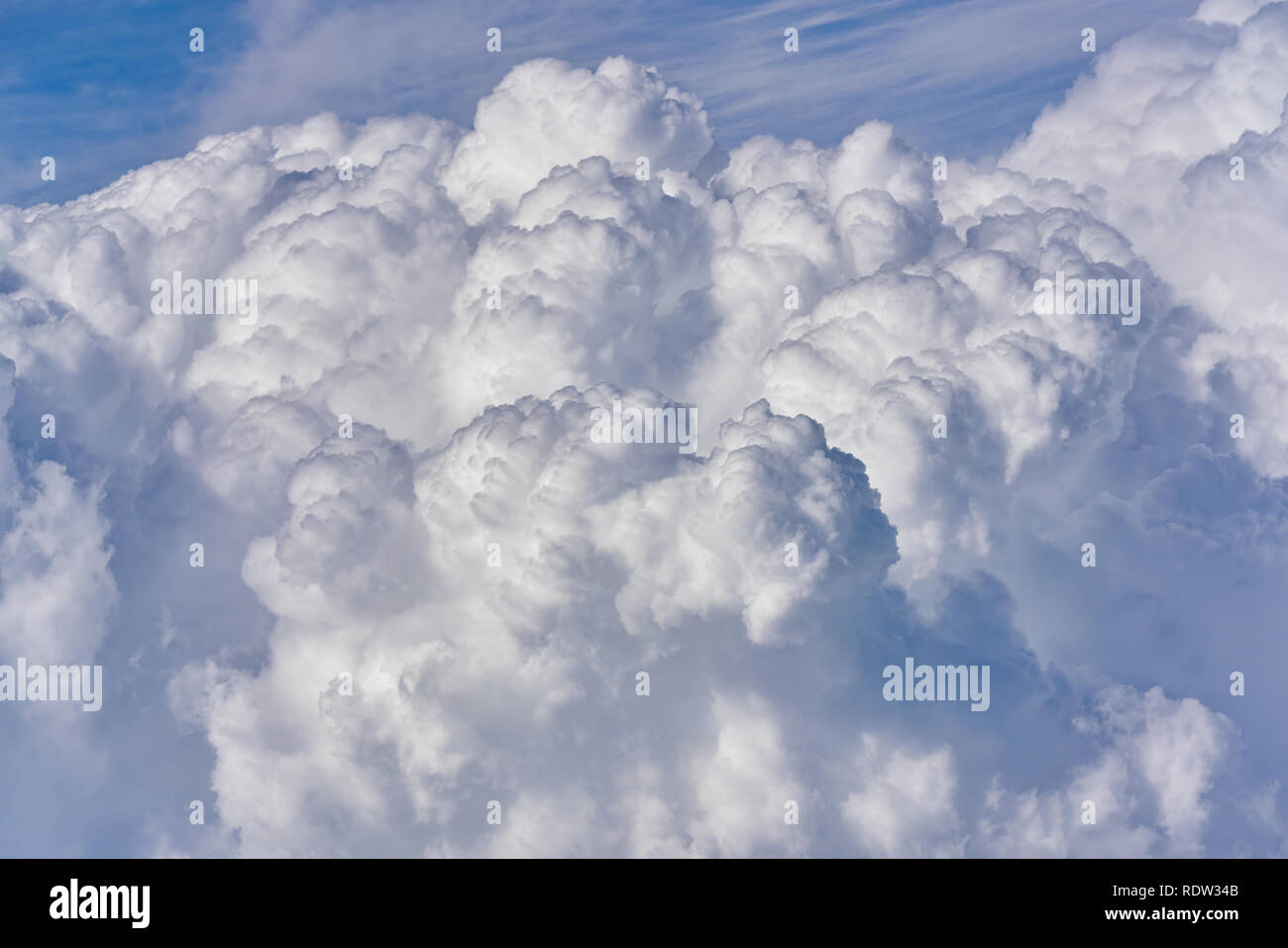 Aerial view of blue sky with clouds from jet flight Stock Photo - Alamy