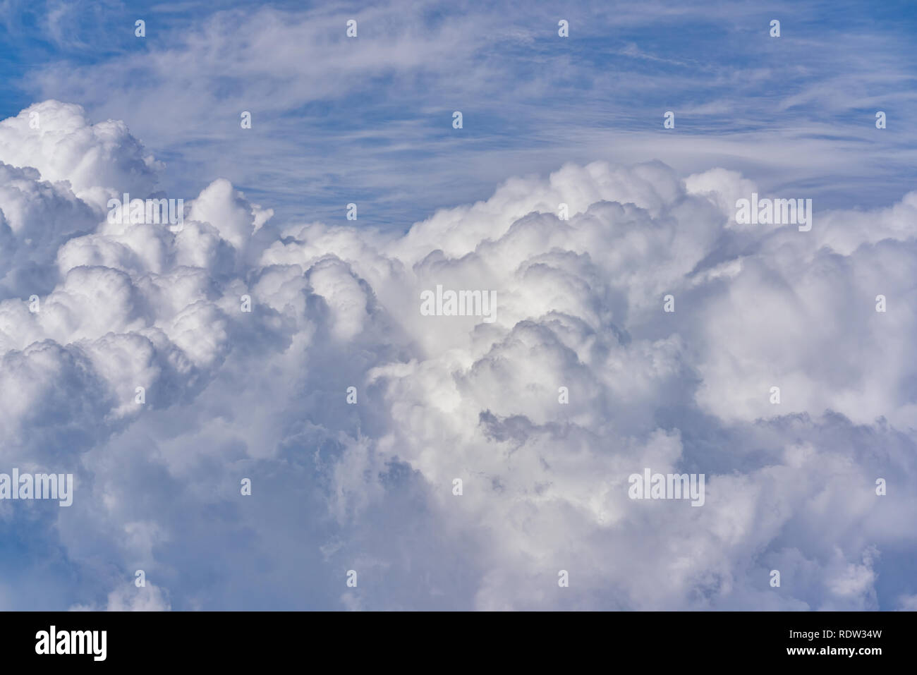 Aerial view of blue sky with clouds from jet flight Stock Photo - Alamy