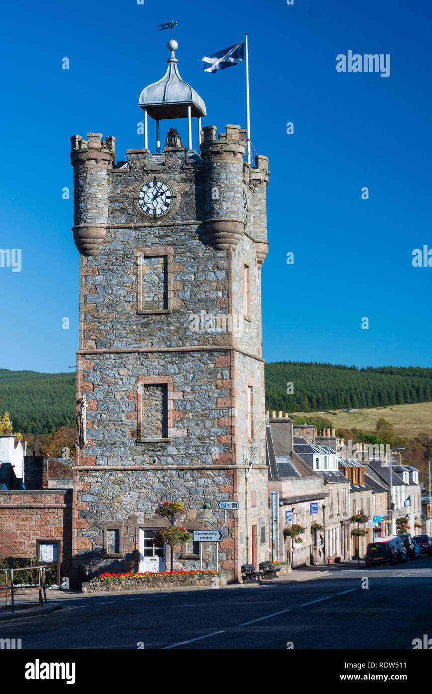 Dufftown Clock Tower, Grampian, Scotland, United Kingdom Stock Photo