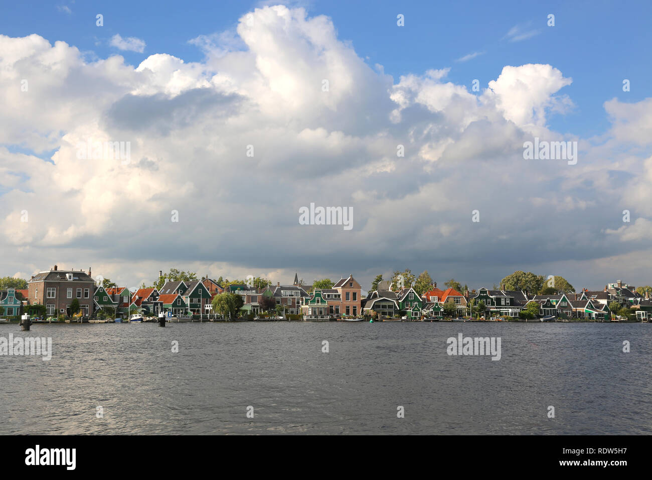 Beautiful and historical houses of Zaanse Schans Netherlands Stock Photo