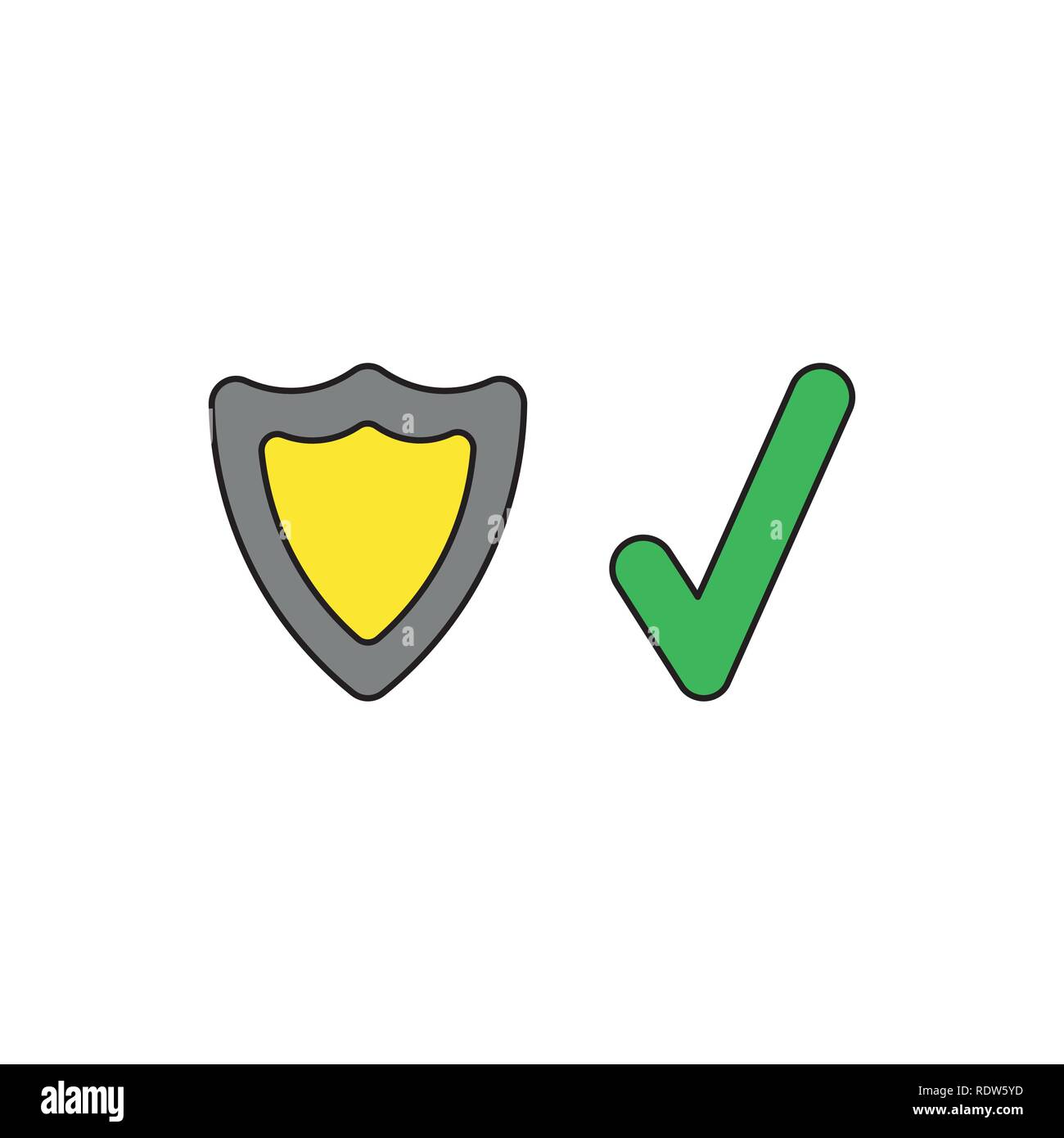 Vector illustration icon concept of guard shield with check mark ...